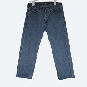 Levi's 505 Denim Jeans Regular Fit Straight Leg Medium Stonewash